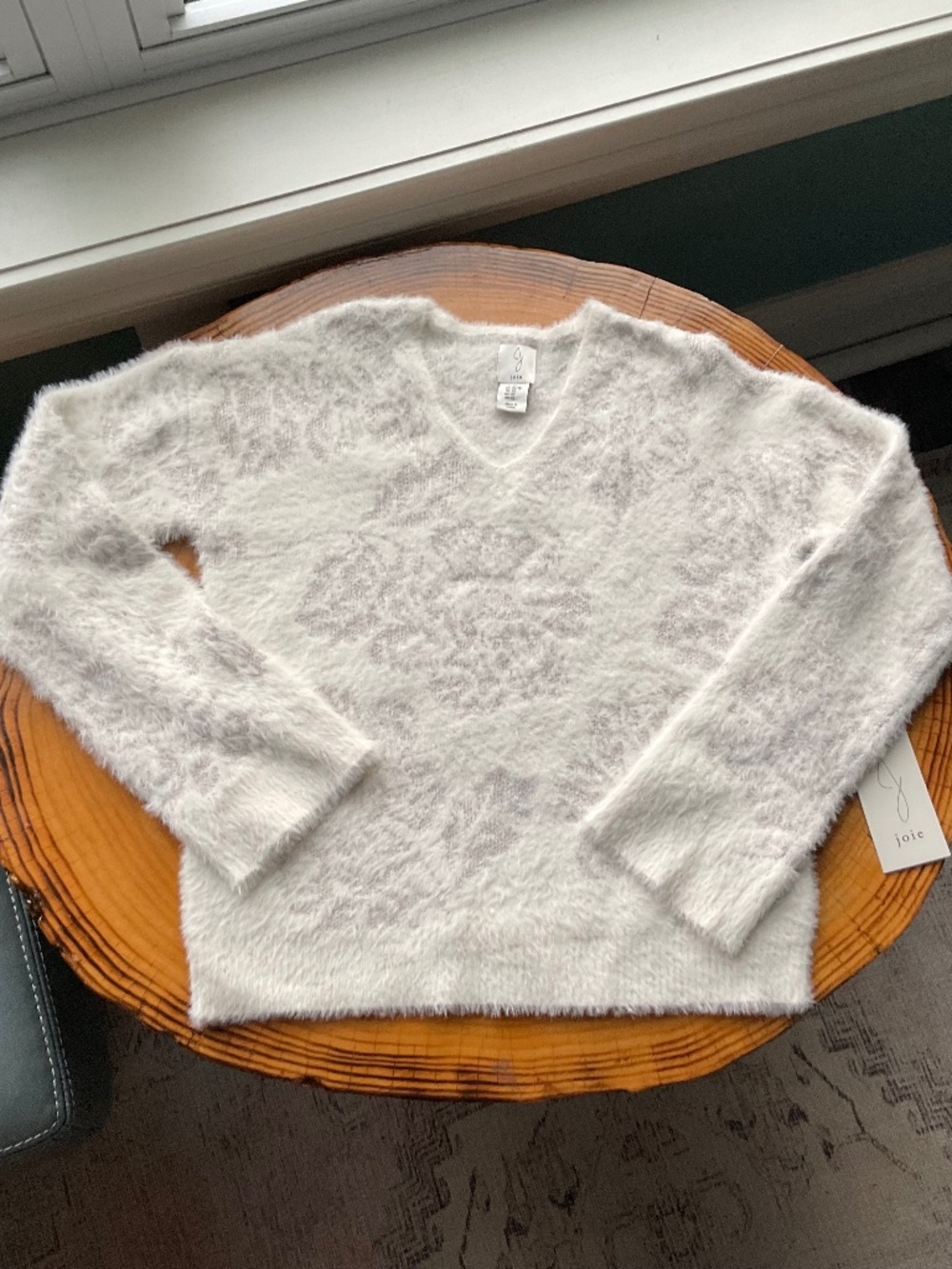 Joie Fuzzy Metallic Floral Sweater